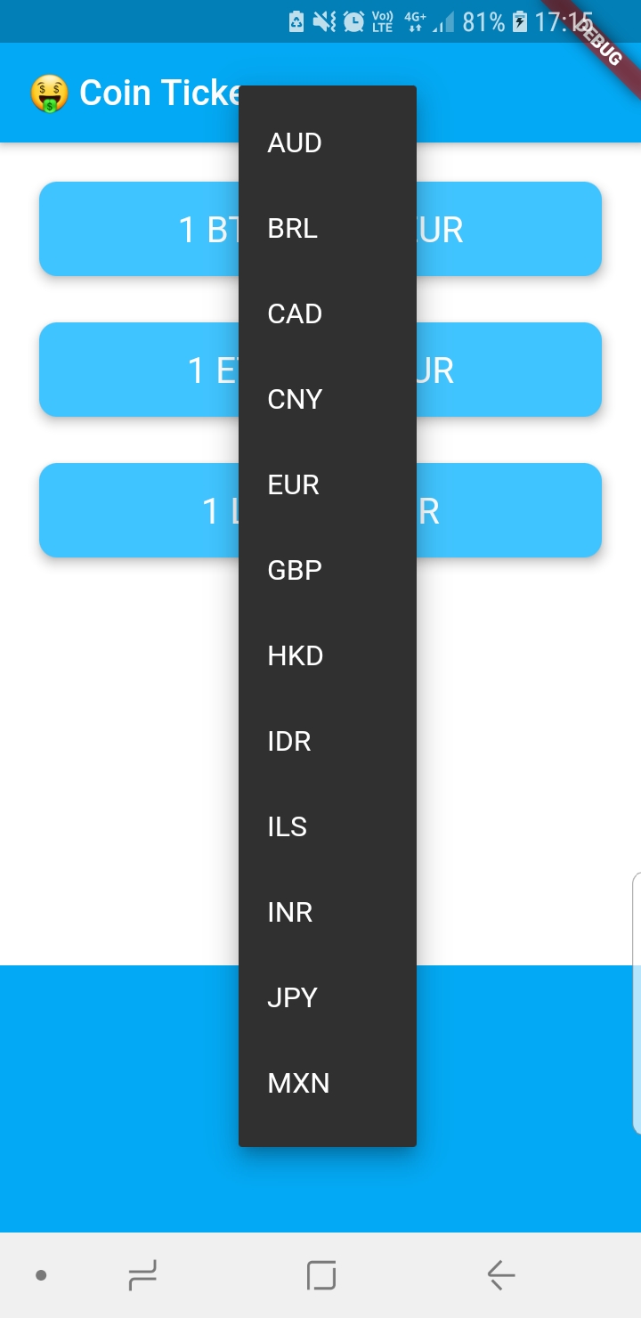 valuta page bitcoin ticker